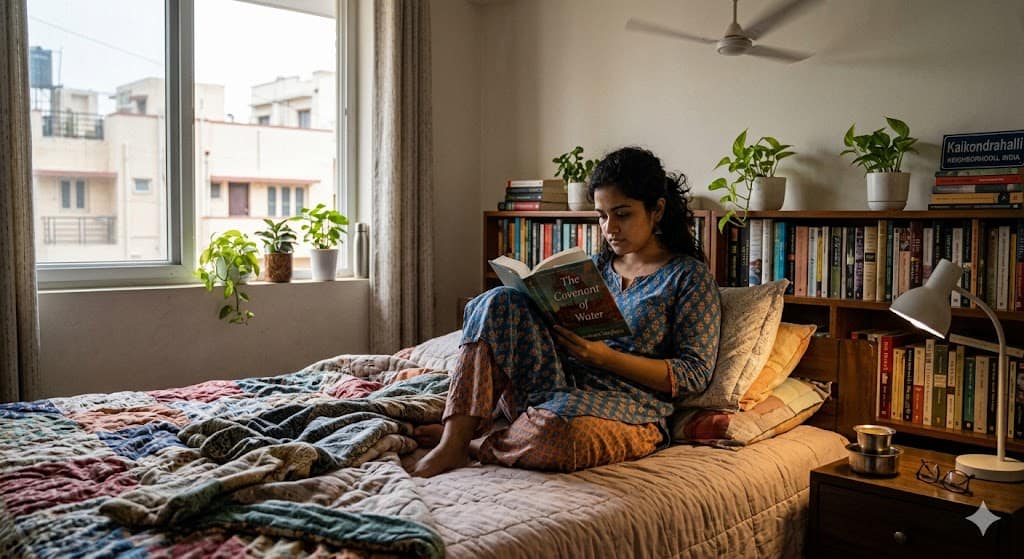 Person reading a book peacefully to reduce stress and improve mental health