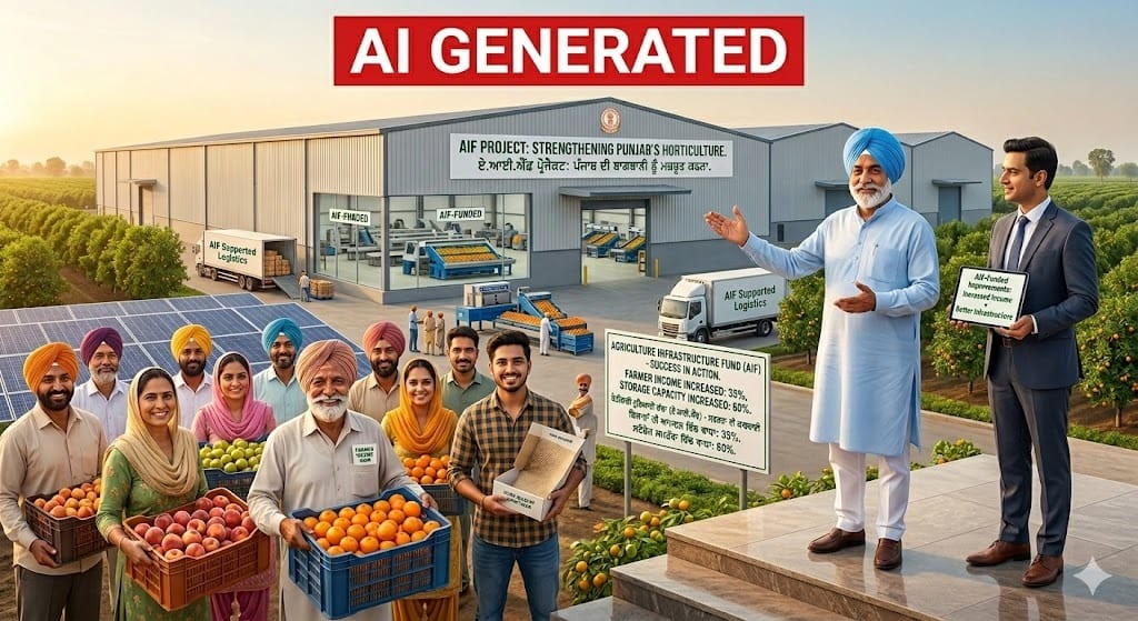 AIF Scheme Boosts Farm Income, Strengthens Agri Infrastructure in Punjab 1 Punjab Horticulture Minister Mohinder Bhagat highlighting the impact of the Agriculture Infrastructure Fund scheme on farmers and agricultural infrastructure