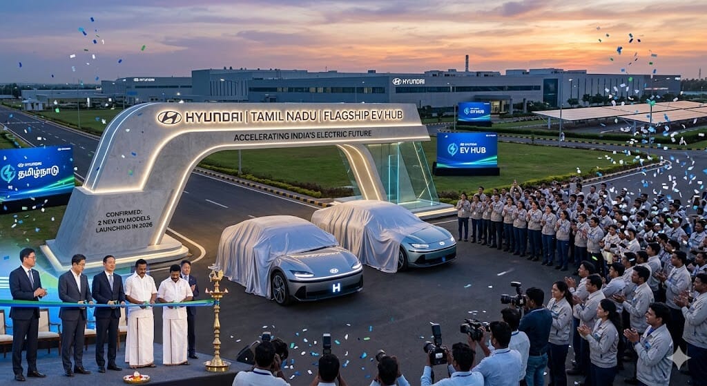 Hyundai Names Tamil Nadu Its Flagship EV Hub,to Launch 2 New Electric Models in 2026 1 Hyundai Motor India MD CEO Tarun Garg announces Tamil Nadu as flagship EV hub for India at Chennai event June 2026