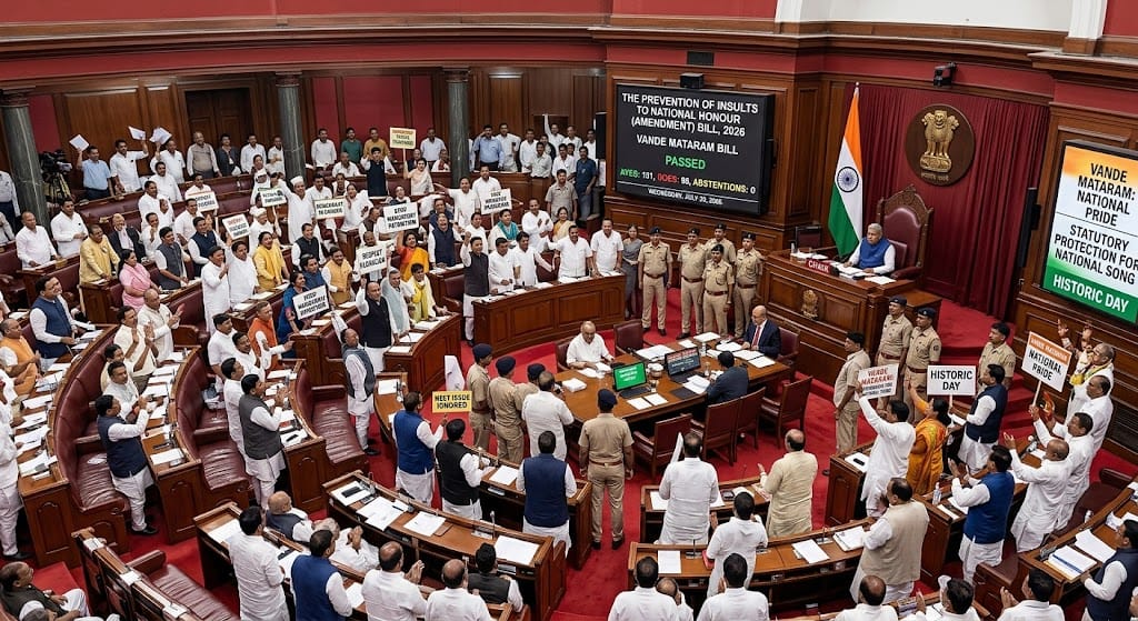 Vande Mataram Bill Passed by Rajya Sabha: What the New Law on the National Song Means 1 Rajya Sabha session during passage of Vande Mataram Bill 2026