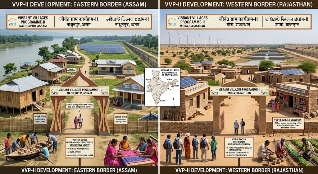 Vibrant Villages Programme 2026: Full Details, Villages Covered, and What It Means for Border India 1 Map showing border villages covered under Vibrant Villages Programme 2026 in India