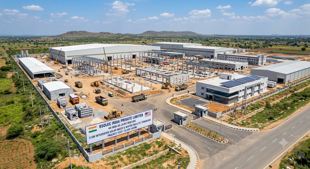 Karnataka Gets ₹5,000 Crore Solar Manufacturing Investment: 5 GW Plant Planned in Tumakuru 1 Solar ingot and wafer manufacturing facility planned in Tumakuru, Karnataka