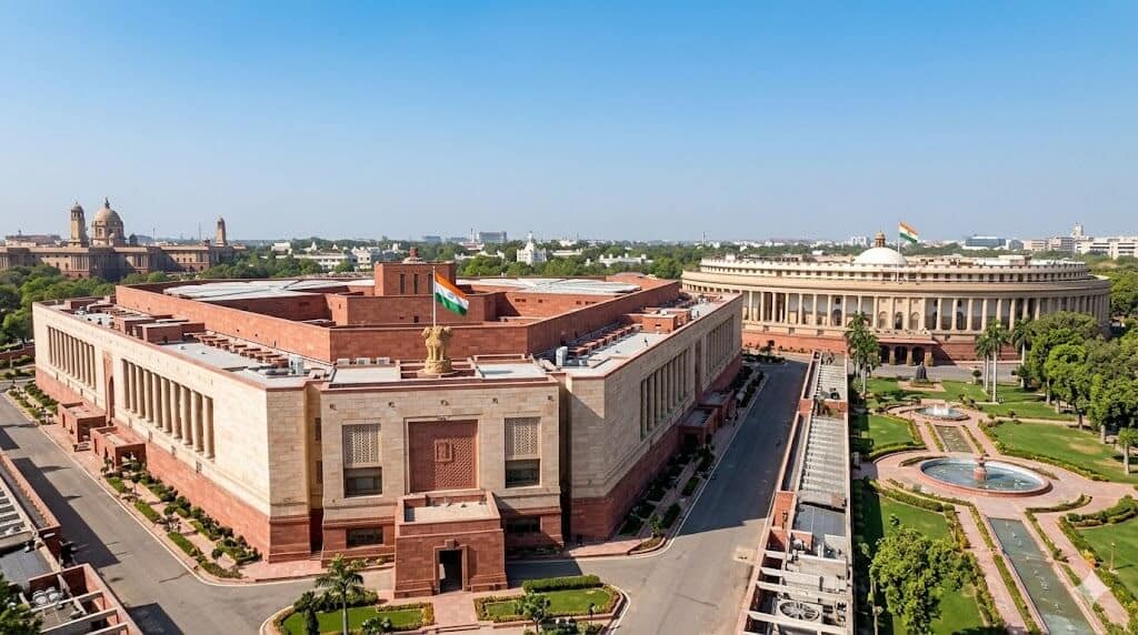 Rajya Sabha Elections 2026: Nominations Begin, Voting Set for June 18 1 Parliament Building in New Delhi with Election Commission of India ECI schedule for Rajya Sabha and Legislative Council elections June 2026