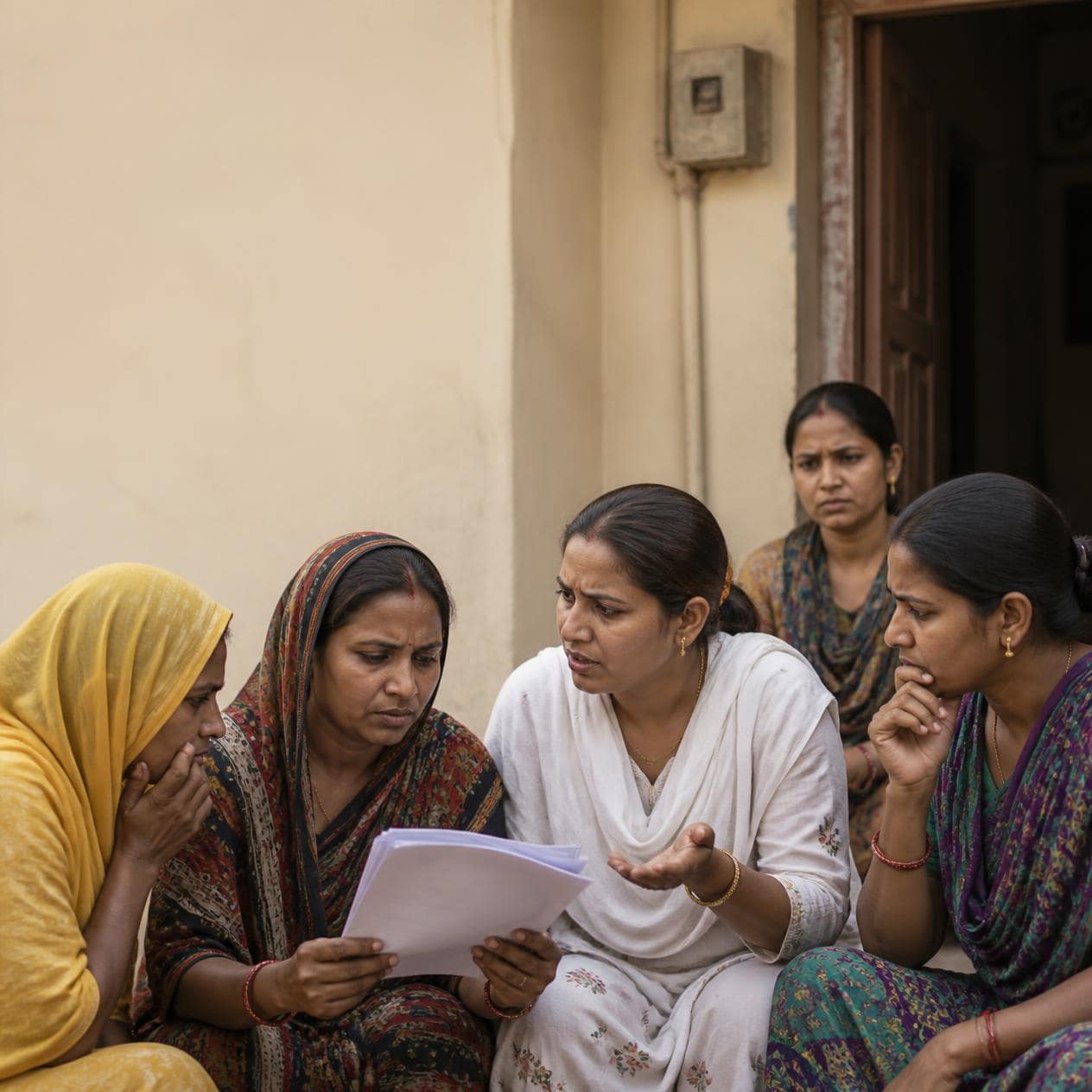 The Law You Were Never Taught: A Woman's Guide to Protecting Herself 1 Indian woman learning about her legal rights and protections against exploitation