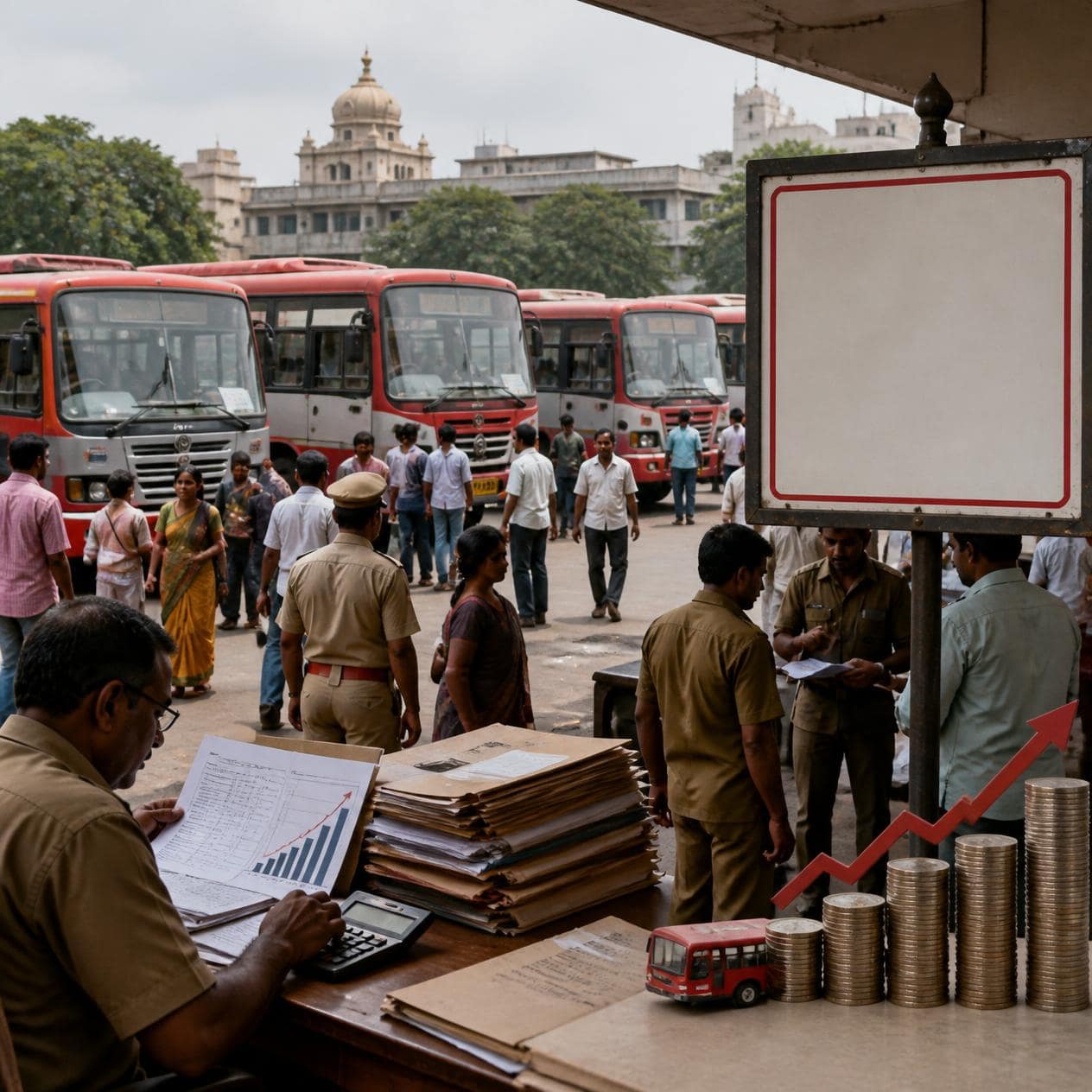 Karnataka Transport Corporations Face ₹8,095 Crore Liability: Will Bus Fares Rise? 1 KSRTC and BMTC buses in Karnataka as transport corporations face a ₹8,095 crore liability and a possible fare hike