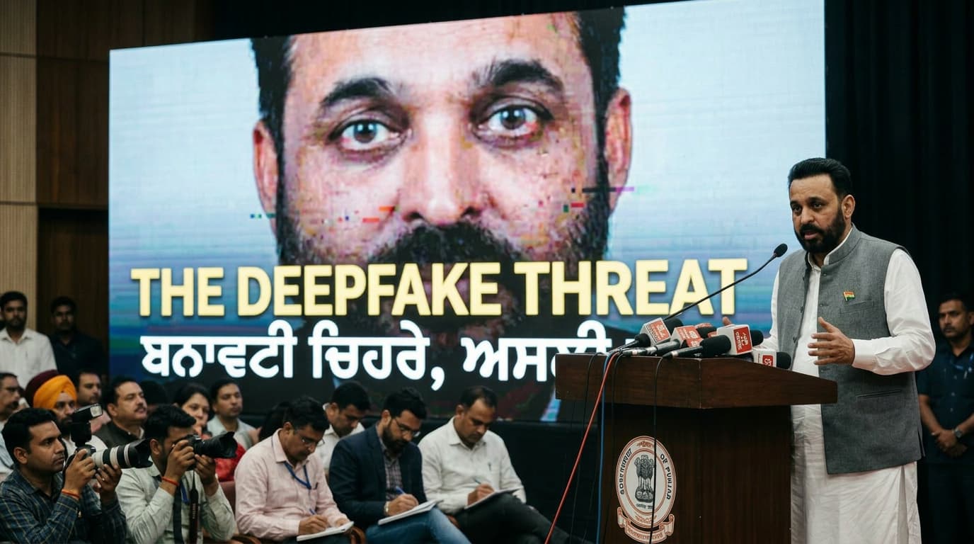 How AI Deepfake Videos Are Changing Indian Politics: Punjab Controversy Explained and What Every Citizen Should Know 1 AI deepfake video controversy in Punjab politics showing Bhagwant Mann and Akal Takht conflict 2026