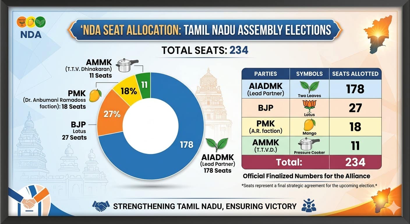 Leaders of NDA and Congress-DMK alliances announce seat-sharing for Tamil Nadu and Puducherry Assembly elections