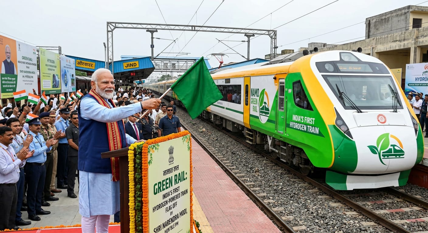 India's First Hydrogen-Powered Train: Can "NaMo Green Rail" Finally Cut India's Diesel Addiction? 1 NaMo Green Rail, India's first hydrogen-powered train, at Jind railway station in Haryana