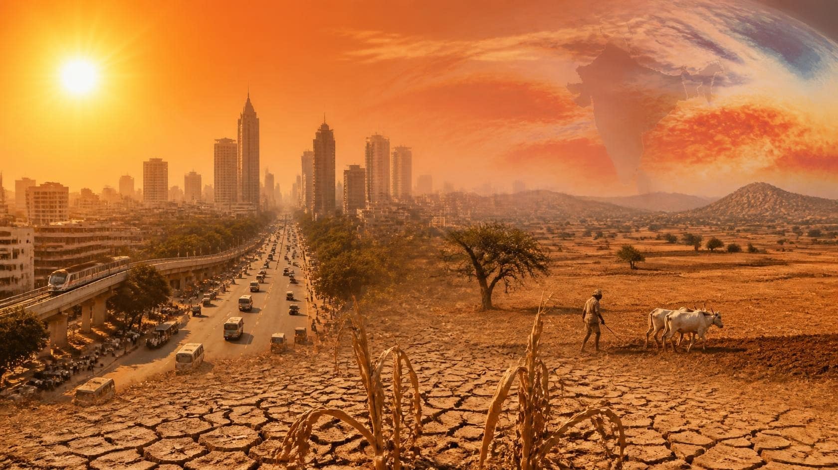 Why Is Bengaluru So Hot This September? The Real Reasons Explained 1 Dry cracked ground and clear sky in Karnataka representing the September 2026 heatwave