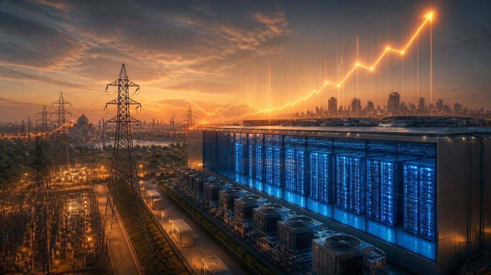 India’s New Data Centre Policy: Can the Country Become a Digital Hub Without Raising Electricity Bills? 1 Rows of servers inside a data centre in India