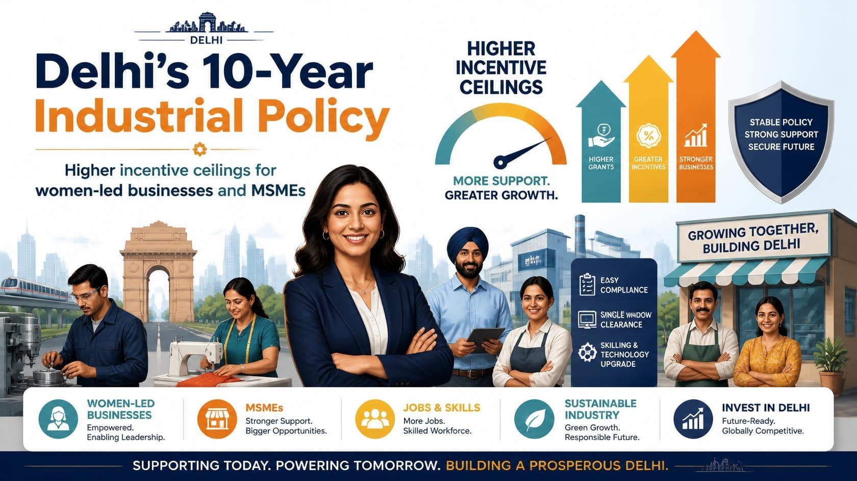 Delhi Industrial Policy 2026: ₹1,000 Crore Plan, Who Qualifies and How to Claim Benefits 1 Woman entrepreneur running a small manufacturing unit in Delhi under the new Industrial Policy 2026