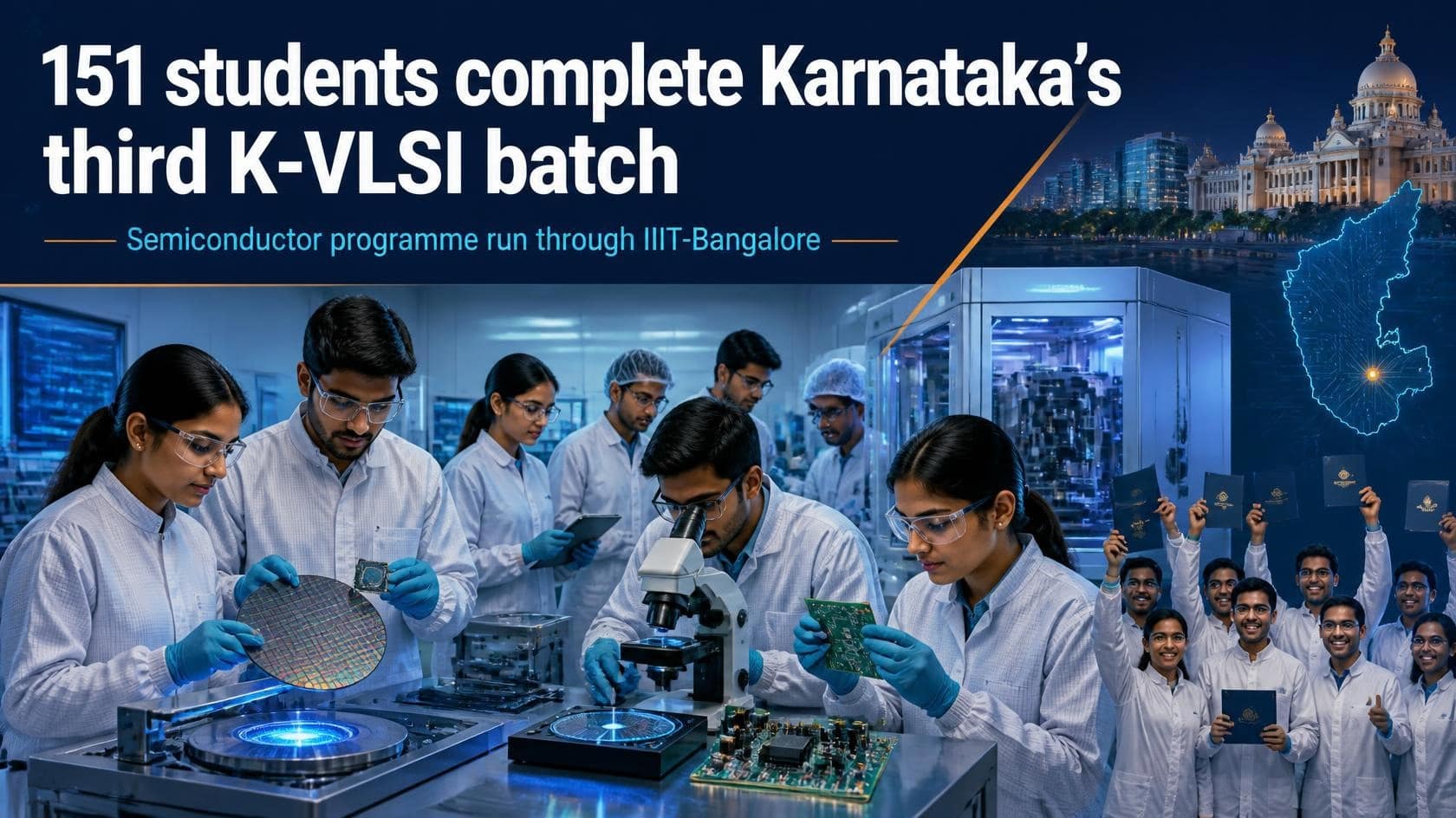 Karnataka Trains 151 More Chip Designers: How the K-VLSI Programme Works and How Students Can Join 1 Engineering students working on chip design at a computer lab in the Karnataka K-VLSI semiconductor training programme
