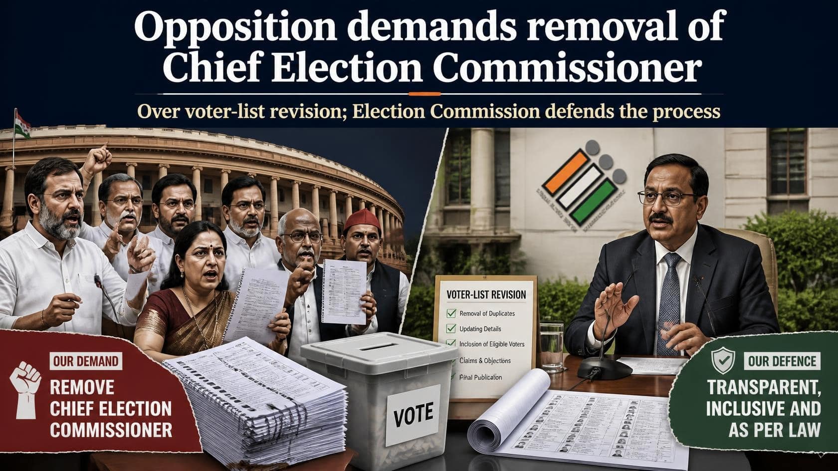 Why Is India Protesting? The Demand to Remove CEC Gyanesh Kumar and the Debate Over SIR 1 Illustration of a voter list with names being checked, representing the debate over the Special Intensive Revision and the Election Commission