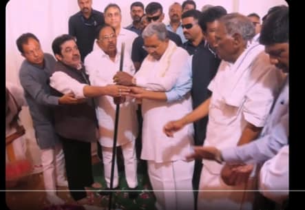 Bengaluru to Get India's Second-Largest Cricket Stadium — Siddaramaiah Lays Foundation Stone at Anekal 1 Karnataka Chief Minister Siddaramaiah performing bhoomi puja for the new international cricket stadium at Surya Nagar Phase 4 in Anekal taluk on the outskirts of Bengaluru on May 23 2026